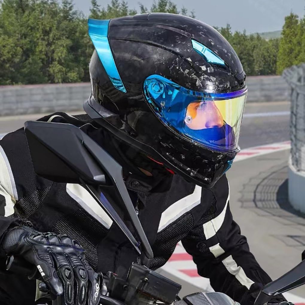 DOT Approved Carbon Fiber Full Face Adult Men Women Bluetooth Motorcycle Helmet Integrated Off-Road Anti-Fog Dual-Sport Motorcycle Helmet for Motocross Touring Daily Riding