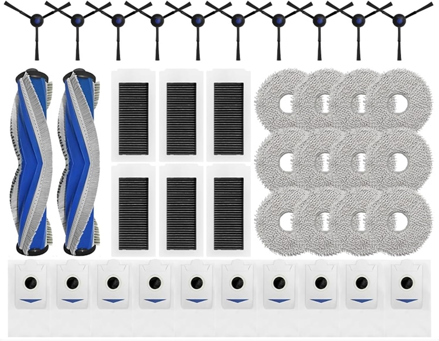 YYMYLXYM Compatible with Ecovacs Debot X5 Omni / X5 PRO Omni / X5 PRO Vacuum Parts Main Roller Side Brush Filter Mop Cloth Dust Bag Accessories(Grey)