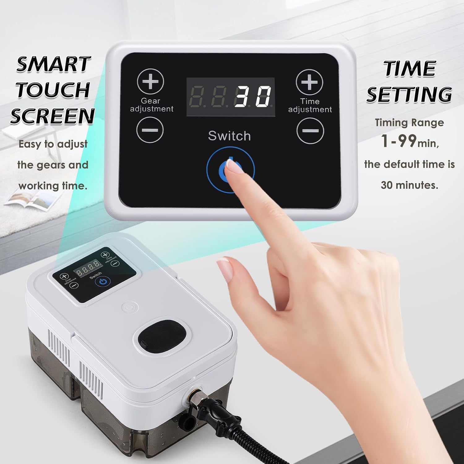 Hapyvergo Timing Steam Cleaner, Extra 2 Nylon Brush, 2 Brass Brush