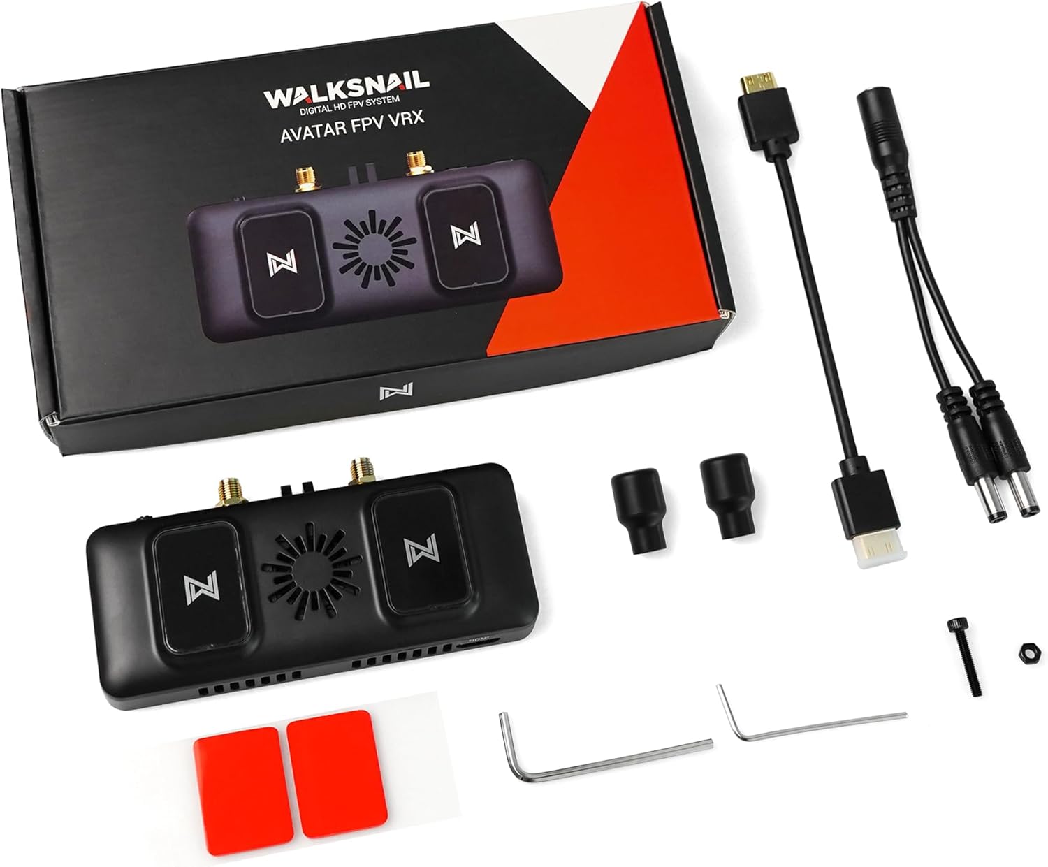 CADDXFPV Walksnail Avatar FPV VRX Receiver – 1080P 60FPS HD Video, 22ms Low Latency, 10km Range, HDMI Output, Supports 256G SD, Lightweight 83g, Compatible with Walksnail Avatar HD System