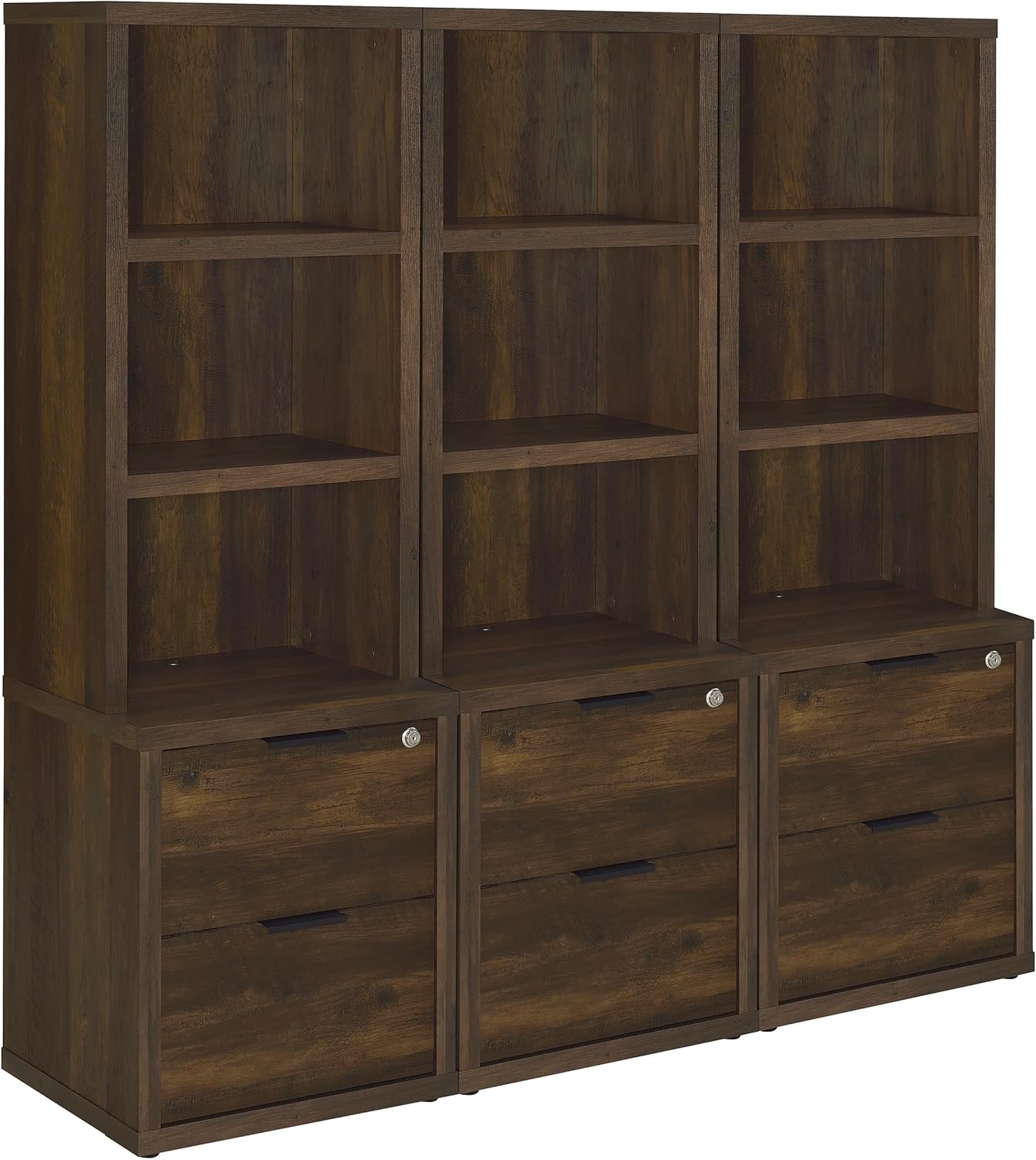 Coaster Home Furnishings Westpark 3-Piece Wall Unit Bookcase Set with USB Dark Pine