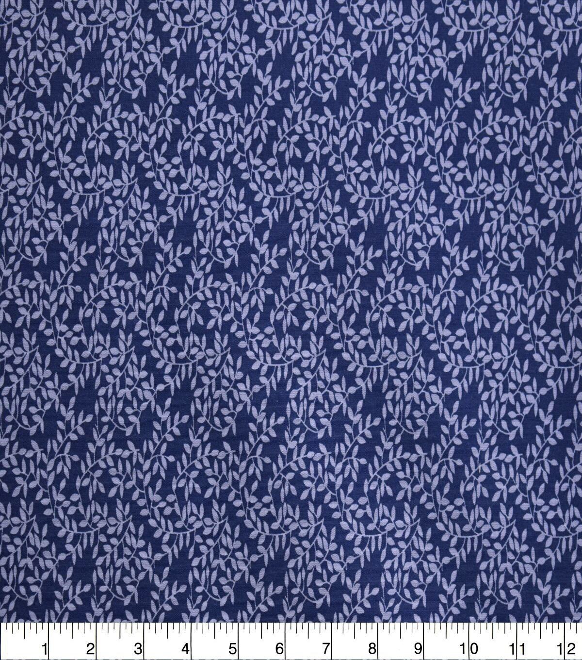 Overgrown Vines on Blue Quilt Cotton Fabric by Quilter's Showcase