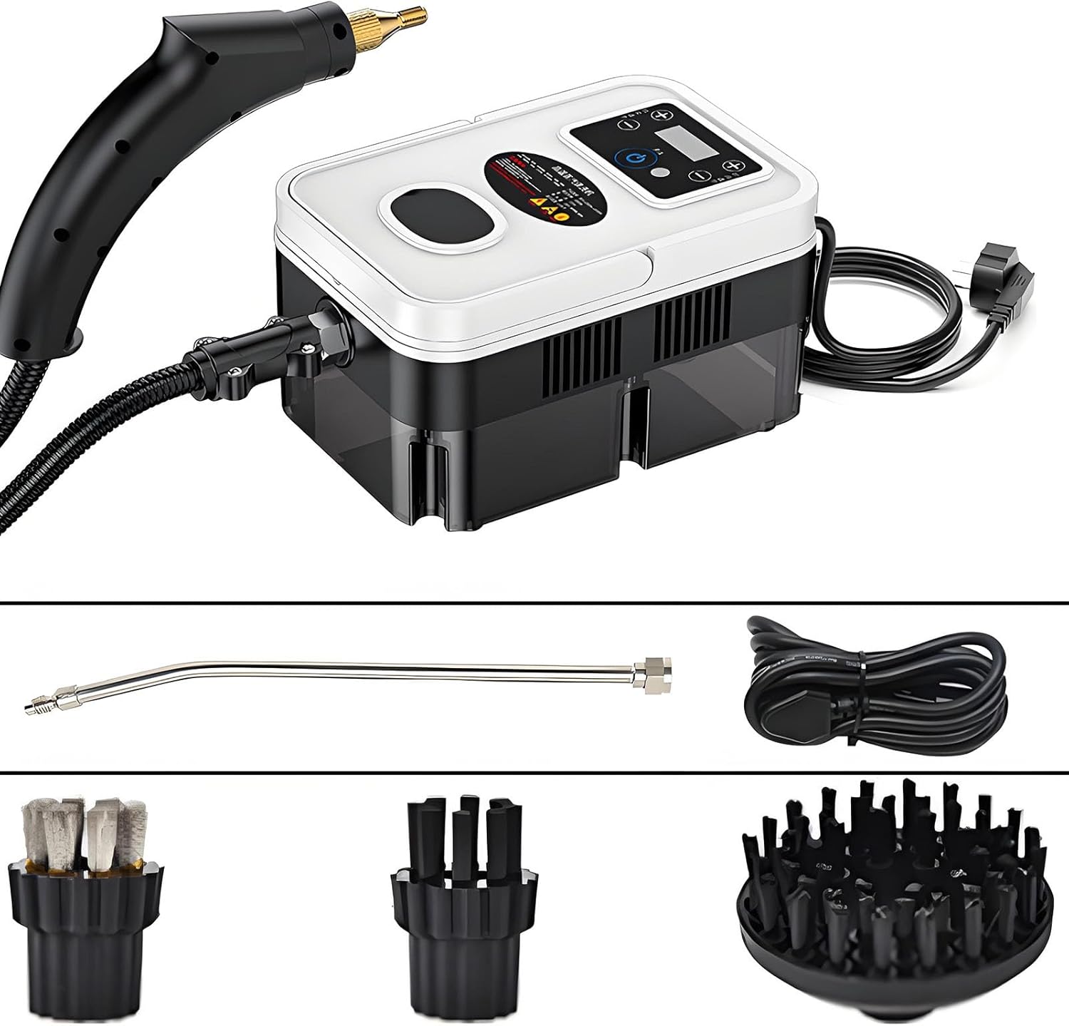 Handheld Steam Cleaner, Steam Cleaners Mop, Natural Steam Cleaner, Handheld Power Steam Cleaner for Home, Steam Cleaner, Touch Screen + 6 Adjustable Steam Levels for Bed Car Kitchen Bathroom(White and