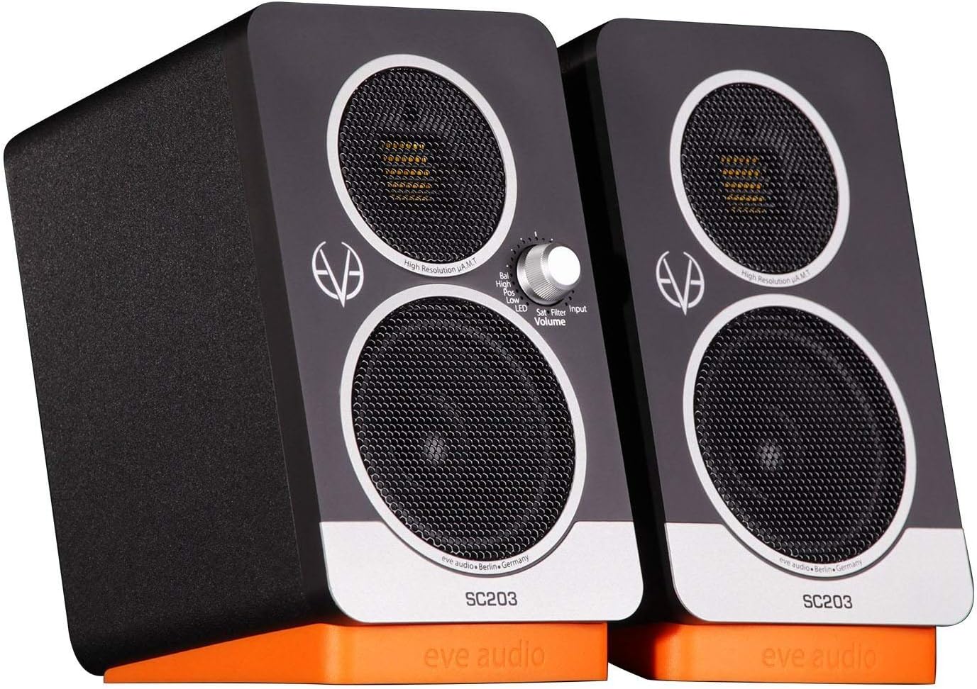 EVE Audio SC203 Compact Active Master-Slave System Speaker with 3-Inch Woofer for Detailed Sound Reproduction (Pair)