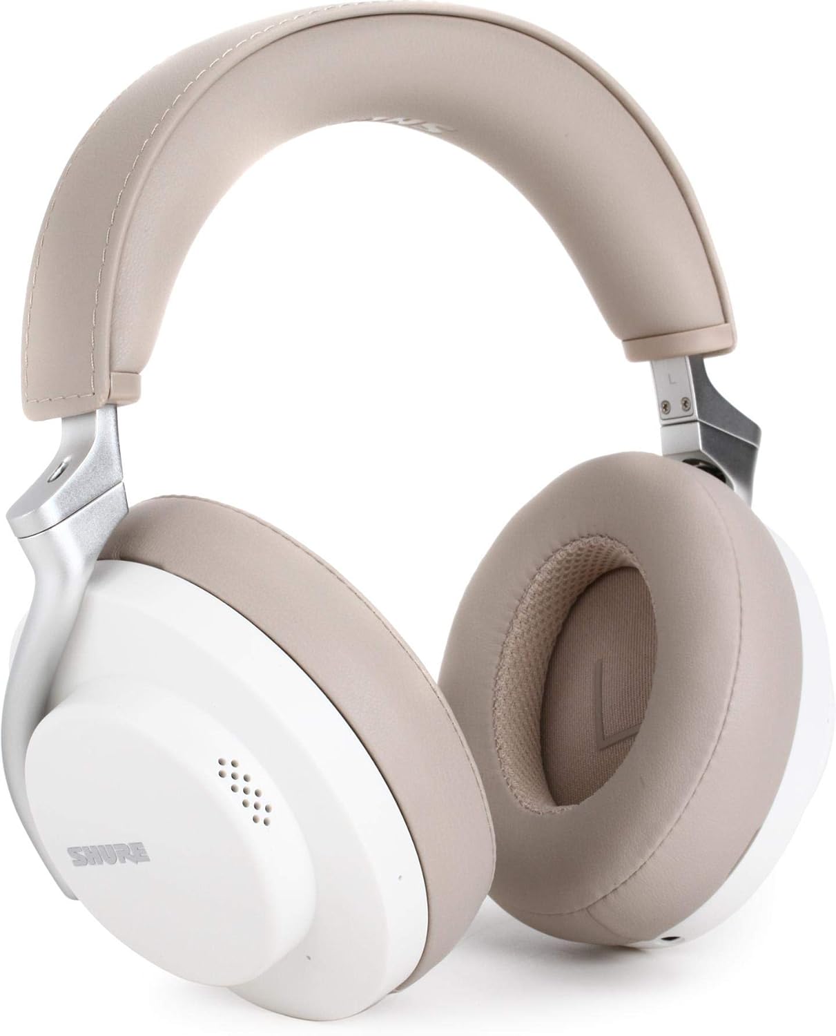 Shure AONIC 50 Wireless Noise Cancelling Headphones, Premium Studio-Quality Sound, Bluetooth 5 Wireless Technology, Comfort Fit Over Ear, 20 Hours Battery Life, Fingertip Controls - White