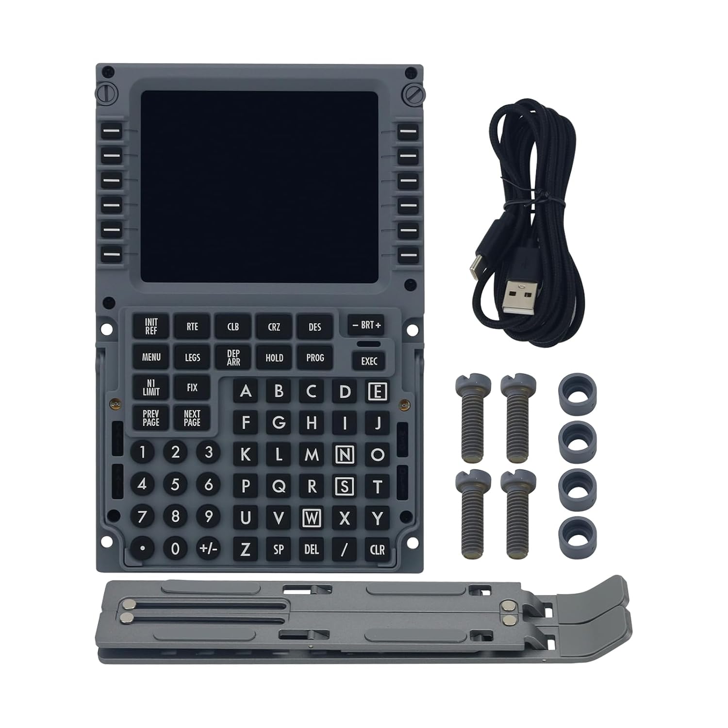 MiYee WINGFLEX B737CDU Flight Simulator Control Display Panel Unit Game Simulator Flight Simulation Peripherals Panel Route Control Plug-and-Play with Realistic Experience