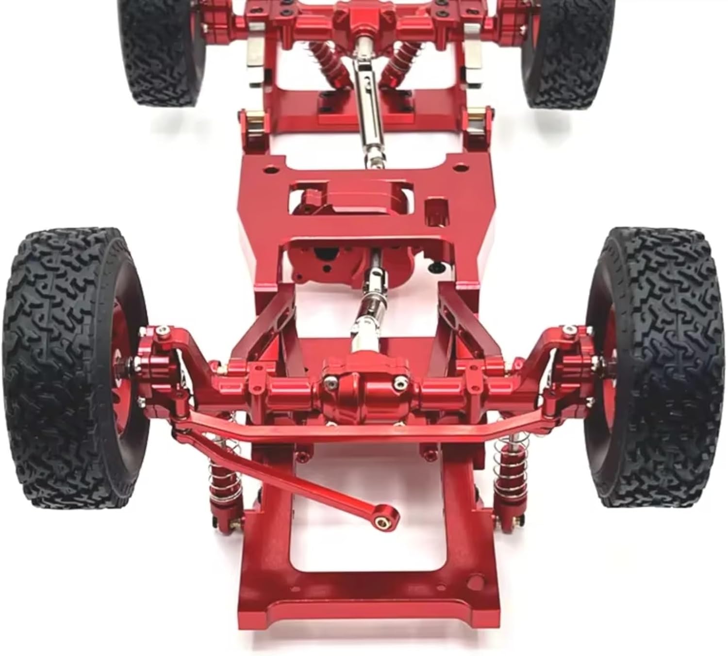 for MN82 1/12 Metal Front and Rear Portal Axle for Chassis Link Rod Pull Rod Mount Shock Absorber Tire Side Pedal RC Car Upgrade Parts RC Car Parts(Red)