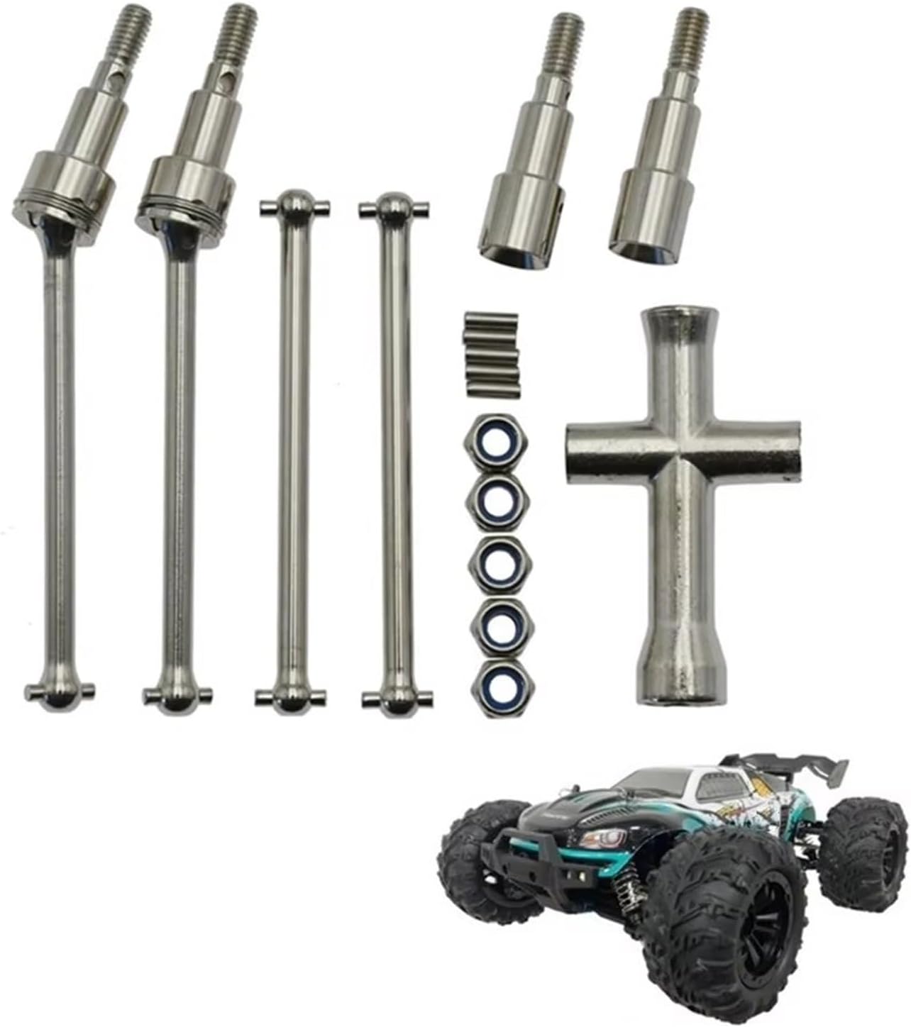 for SCY 16101 16102 16103 16201 for Pro for 1/16 for Brushless RC Car Upgrades Metal Front and Rear Drive Shaft CVD RC Car Parts