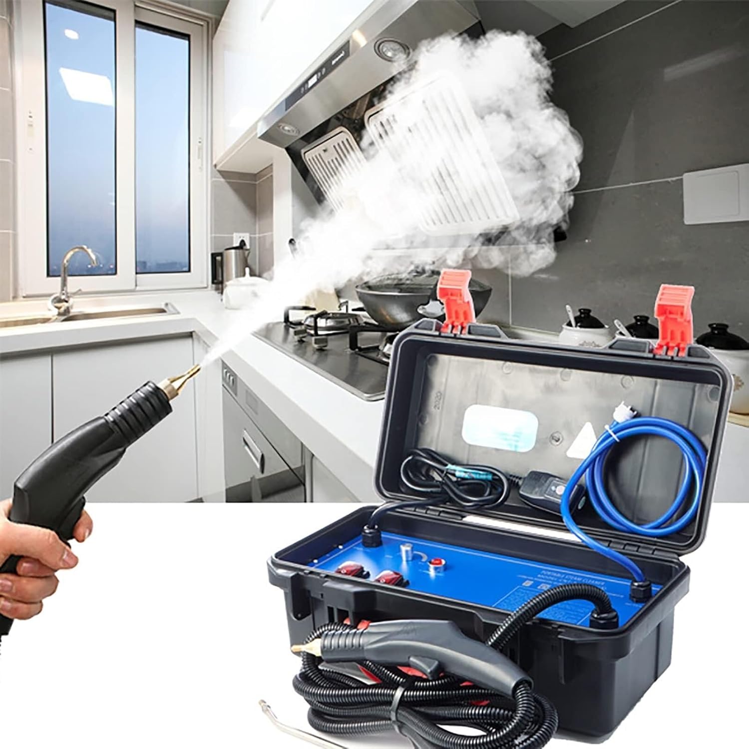 KANGJIEM High Temperature pressurized steam Cleaner, Handheld high Pressure steam Cleaner, Cleaning System Automatic Pump steam Cleaning Machine