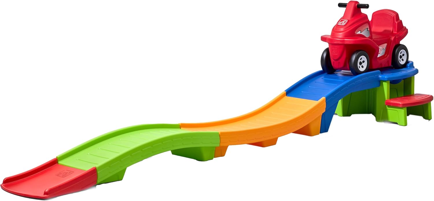 Step2 Up & Down Roller Coaster Rapid Ride & Hide with Farther & Faster Track Expansion Pack | Extra 4 Feet of Coaster Track