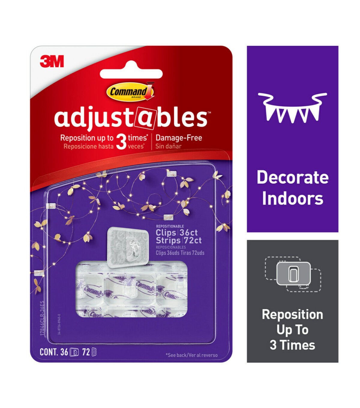 Command 108ct Mini Adjustable Decorating Clips & Strips