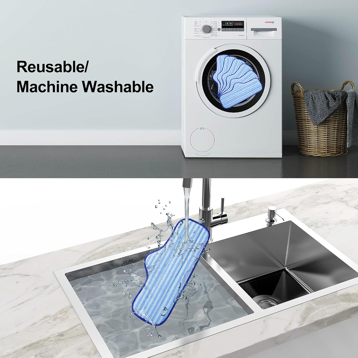 Newbealer Heavy-Duty Steam Cleaner NB282C Bundle with 8 Washable Microfiber Pads