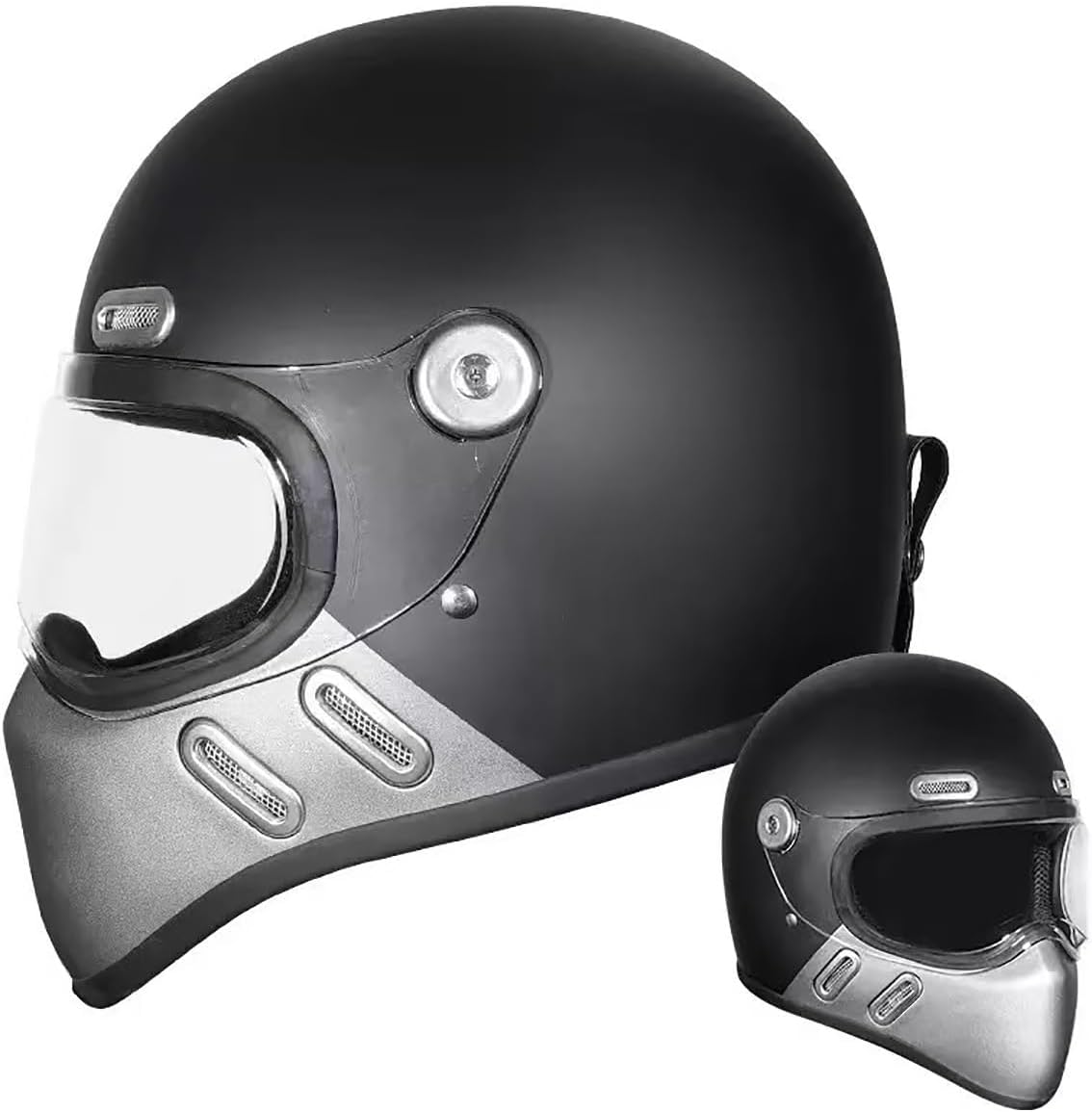 Motorcycle Fiberglass Modular Helmet, Full Face Lightweight Design Integrated Street Racing Helmet DOT Approved Adults Outdoor Sports Moped Four Wheeler Helmet for Men and Women