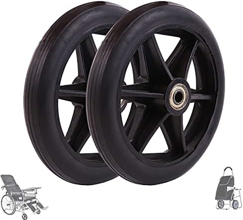 2pcs 6Inch/7Inch/8Inch Manual Wheelchair Caster Wheels, Solid Front Wheelchair Wheel Replacement, Durable Strong/Wearproof/Anti-Skid Walker Wheels
