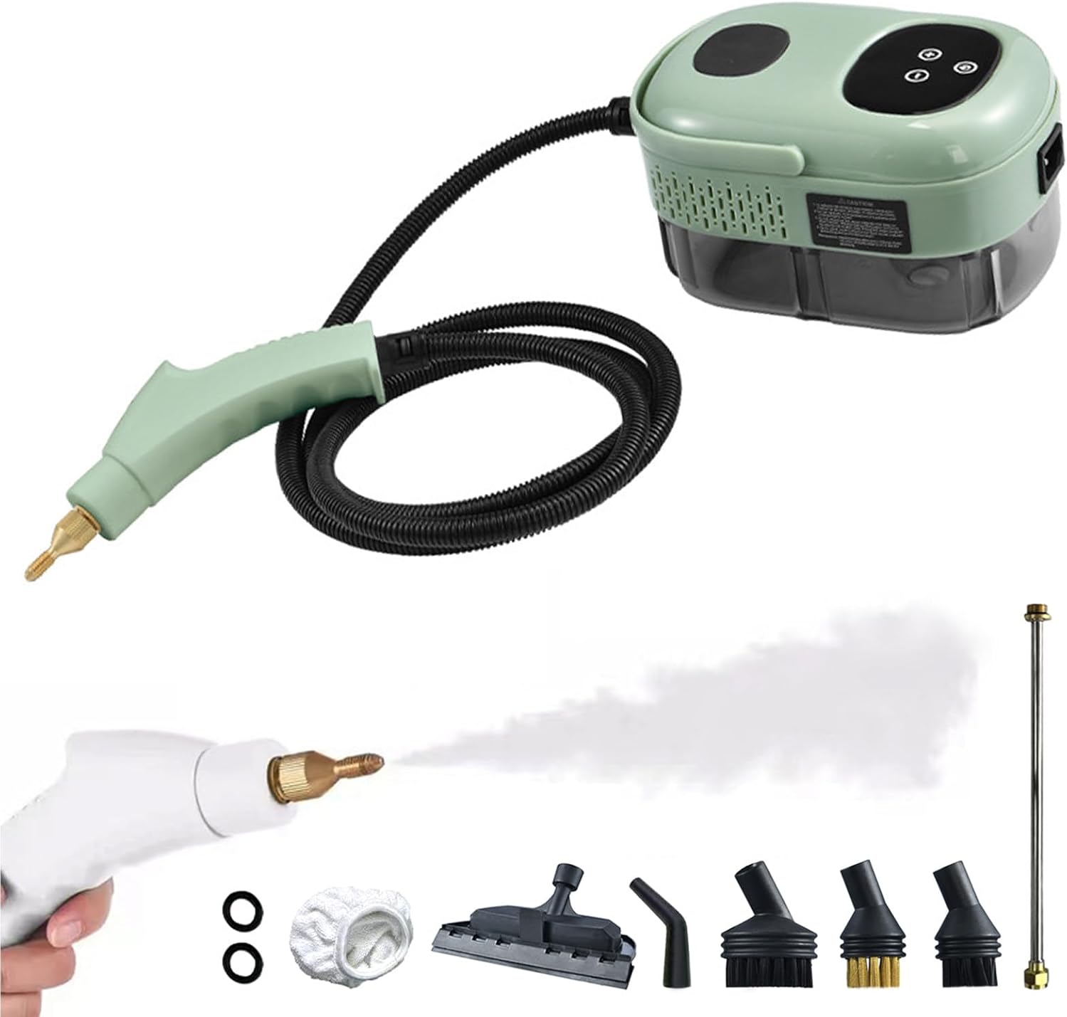 Handheld Steam Cleaner, High Temperature And High Pressure Steam Cleaning, 6 Levels Of Temperature Adjustment, 1100 Ml Large Water Tank, Multi-functional Cleaning Accessories (Green)