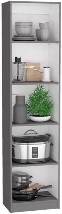 Tuhome Lutz 3 Piece Living Room Set with 3 Bookcases Matt Gray White