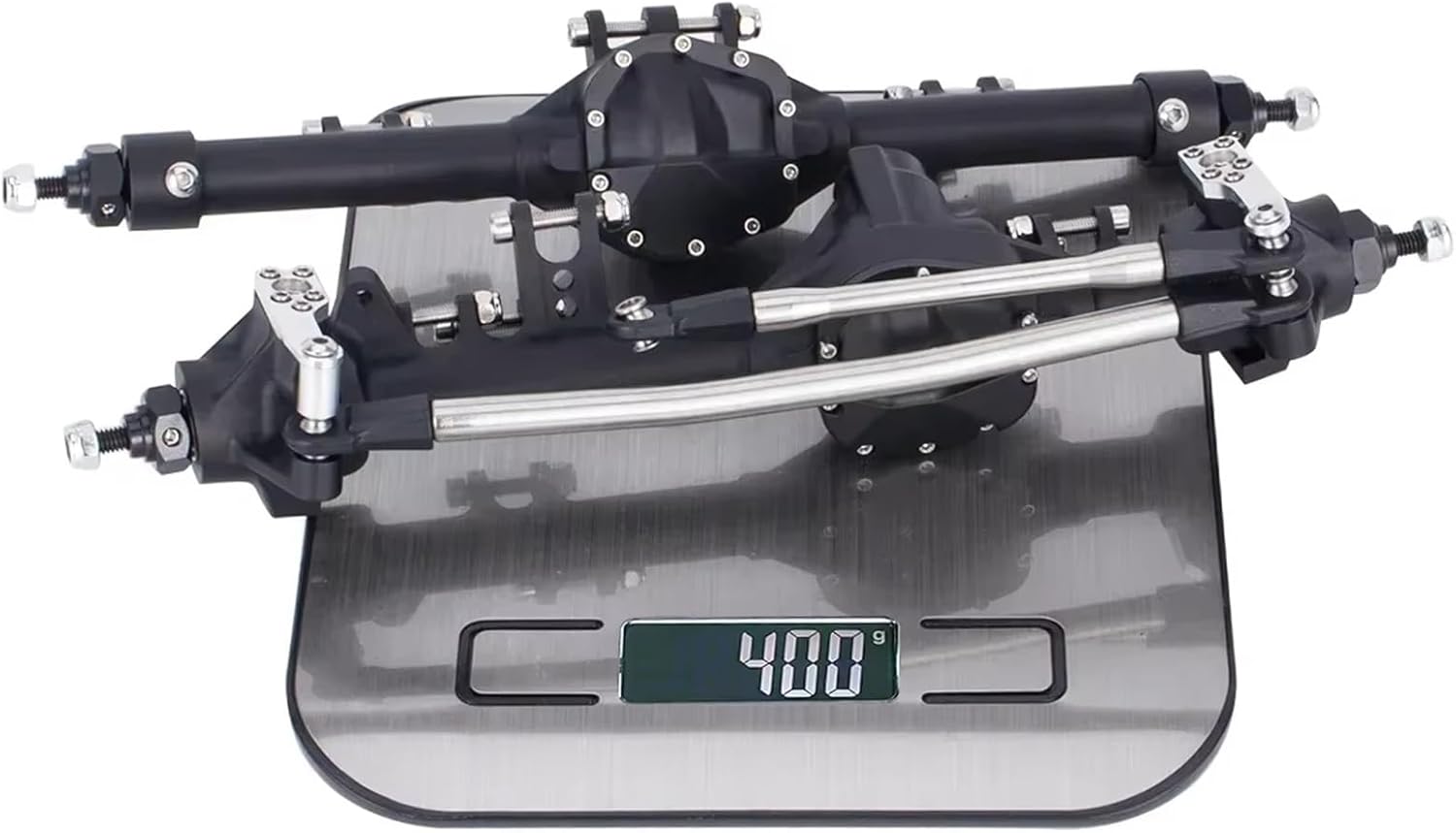 RC Upgrade Accessories for Axial for SCX10 II for VS4-10 1/10 RC Crawler Rock Trucks Parts Construction Front Rear Offset Straight Axle Set Upgrade Car Accessories(Black,Set)