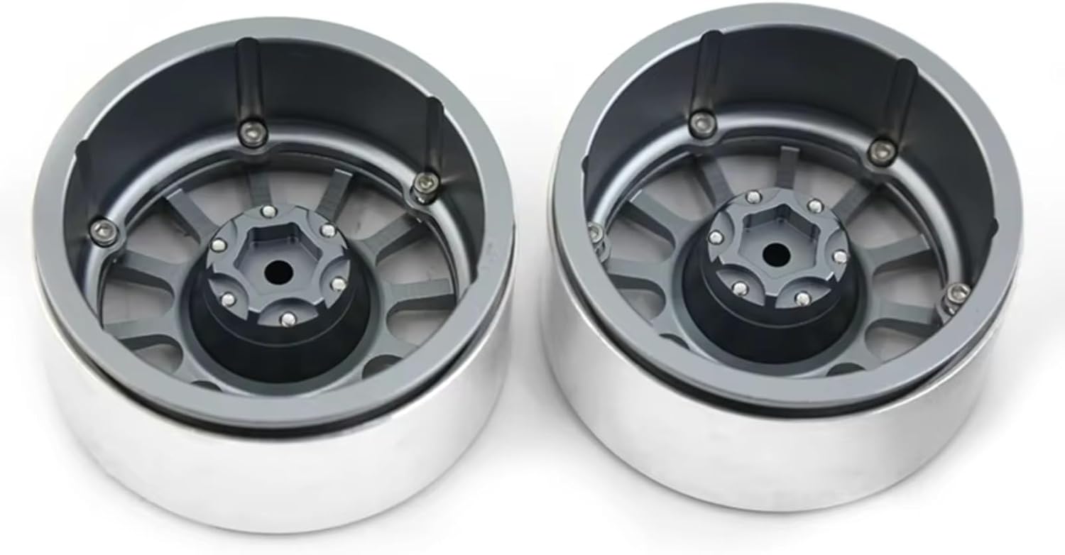 RC Car Parts Compatible with TRAXXAS for TRX4 for Axial for SCX10 for Wraith 1/8 1/10 RC Crawler Car 4Pcs 2.6 Inch Metal Beadlock Wheel Rim Hub