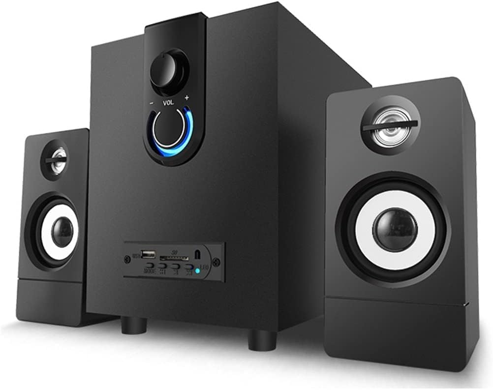 Computer Speakers for Desktop, 2.1 Active Wooden Multimedia Speakers Subwoofer Computer Speakers for Desktop PC Accessories Home Office