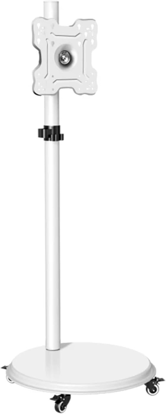 24-43 inch TV cart white monitor screen lift rolling mounting bracket trolley LED LCD low height