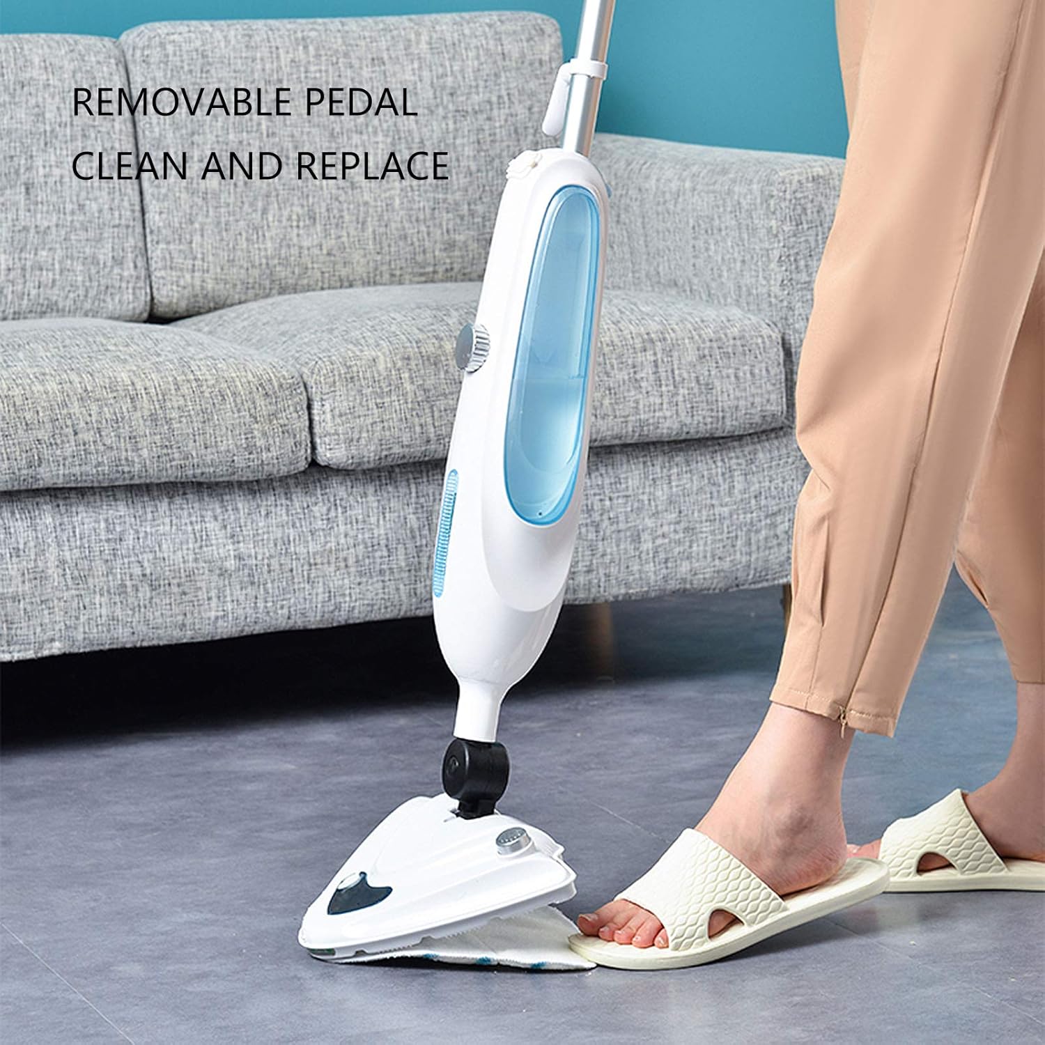 Steam Mop Cleaner Hand 3-In-1 Multifunctional Surface Vacuum Cleaner Cleaning And Dry Cleaning High-Efficiency Household Steam Cleaner Blue