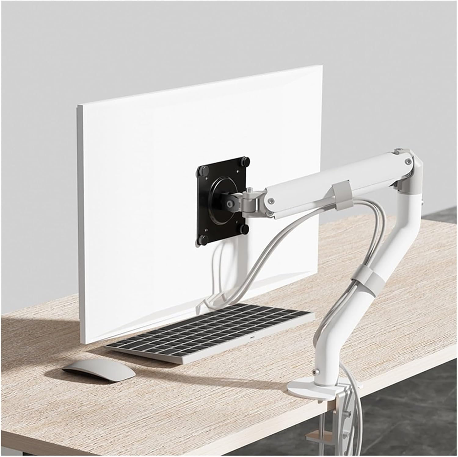 Adjustable monitor arm for 17 to 32-inch cooling desktop computer monitors(White)