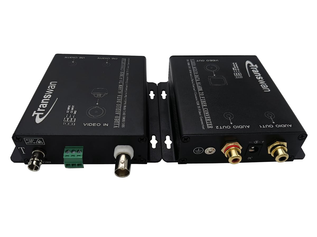 2 Ch RCA Audio & 1 Ch Analogue Video (NTSC) & 1 Ch Contact Closure to Fiber Converter Over 20Km SMF or 2 Km MM Fiber (BY-RCA-288-ST (1 x ST Fiber Connector))