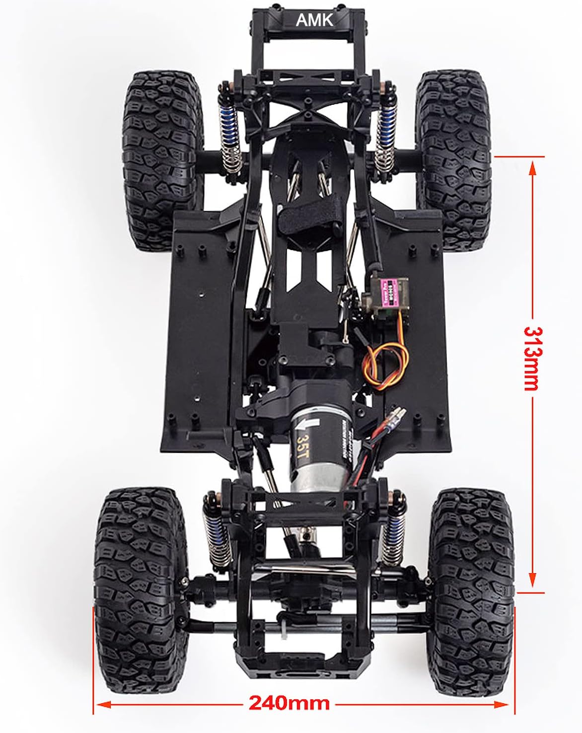 313mm Wheelbase RC Crawler Chassis Frame Builders Kit with 2-Speed Transmission 35T 550 Motor for TRX4 D90 DIY Upgrade (Chassis Have Axle Have Wheels)