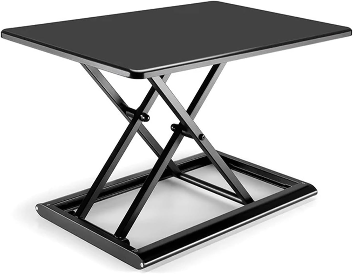 ID-30 Aluminum Simple Height Adjustment Sit-Stand Desk Lift Foldable Laptop Desk Monitor Stand with Keyboard Tray(Color:Black)
