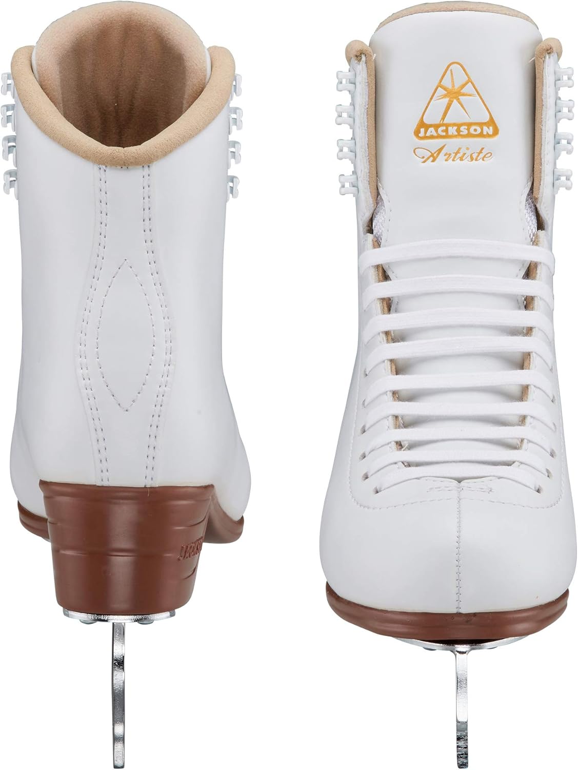 Jackson Ultima Artiste Figure Ice Skates for Women, Girls/White Color - Improved, JUST LAUNCHED 2019 Bundle with Skate Guards