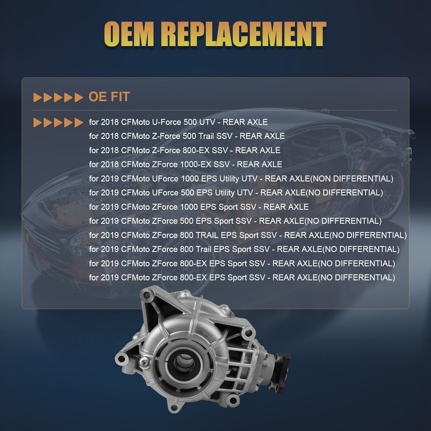 Rear Diff Gearbox Q860-330000-40002 Fits for CFmoto 800 CF500UTV CF1000US-2 500US-EX Aftermarket Part Replace OE Q860-330000-40000