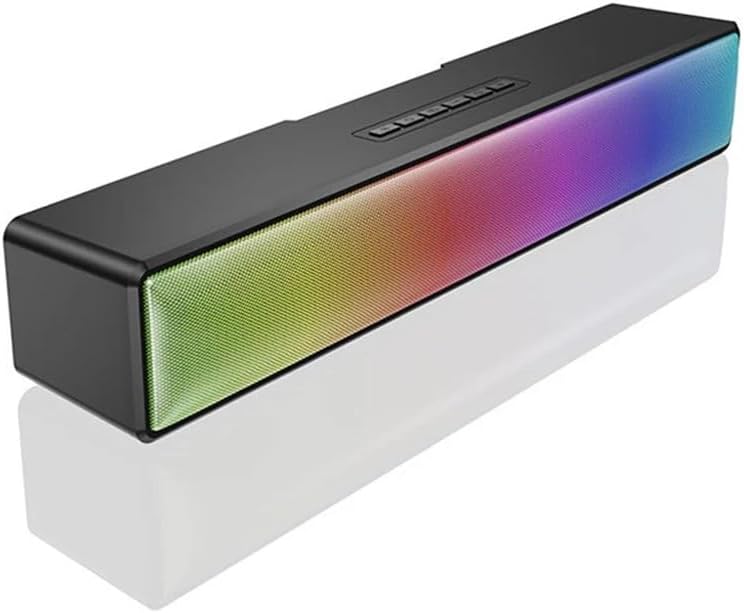 Speaker Colorful Lights Computer Game Audio Gaming Video Game TV Audio Player with Charging Port(E)