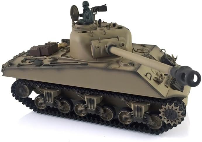 TOUCAN RC HOBBY Pro.Edition RTR Henglong 1/16 TK7.0 M4A3 Sherman RC Tank 3898 Barrel Recoil 360° Metal BB Airsoft Smoke Effect IR Battle with Sticter for Ages 14+
