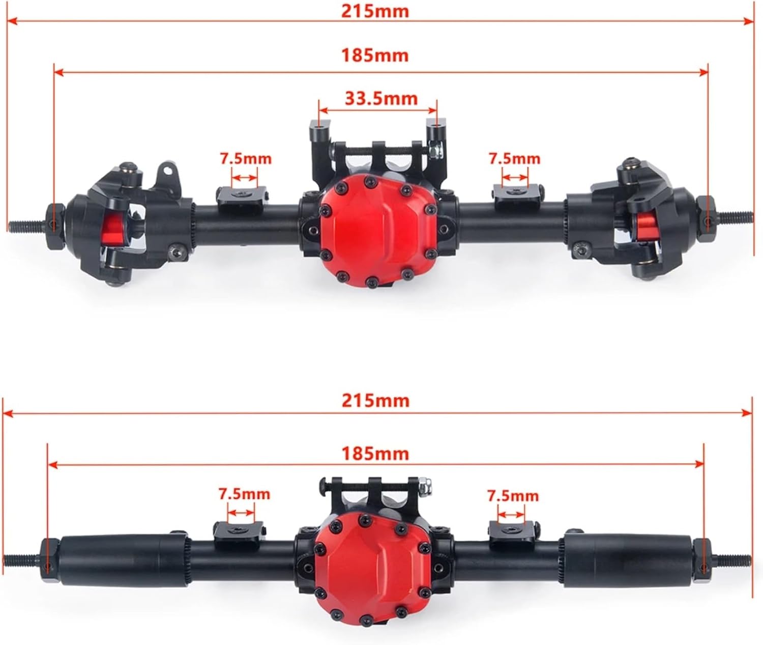 RC Upgrade Accessories for Axial for SCX10 II 90046 90047 90027 90028 1/10 Metal Front Rear Portal Axle RC for Rock Crawler Car Modified Accessories(1 Set (2pcs))