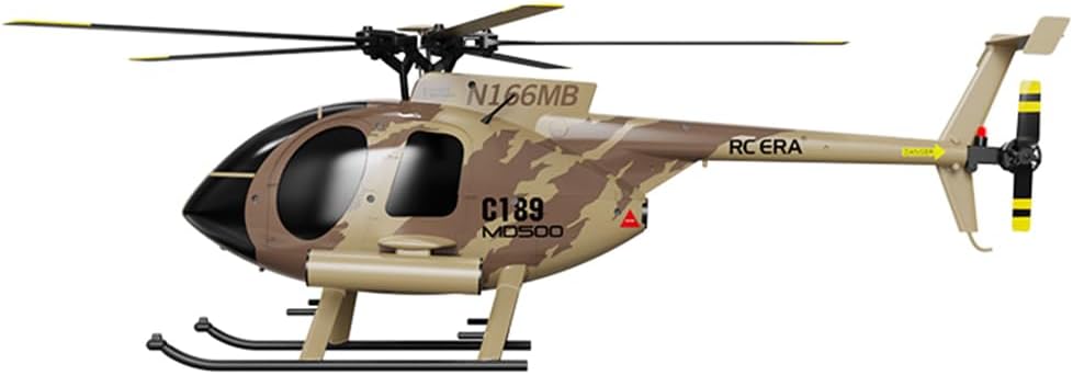 C189 MD500 Remote Control Helicopter for Adults, 1/28 Scale 4CH Single-Rotor Helicopter with 6-Axis Gyro and Brushless Motor, 2.4GHz RC Aircraft RTF with Optical Flow Localization (3 Batteries)