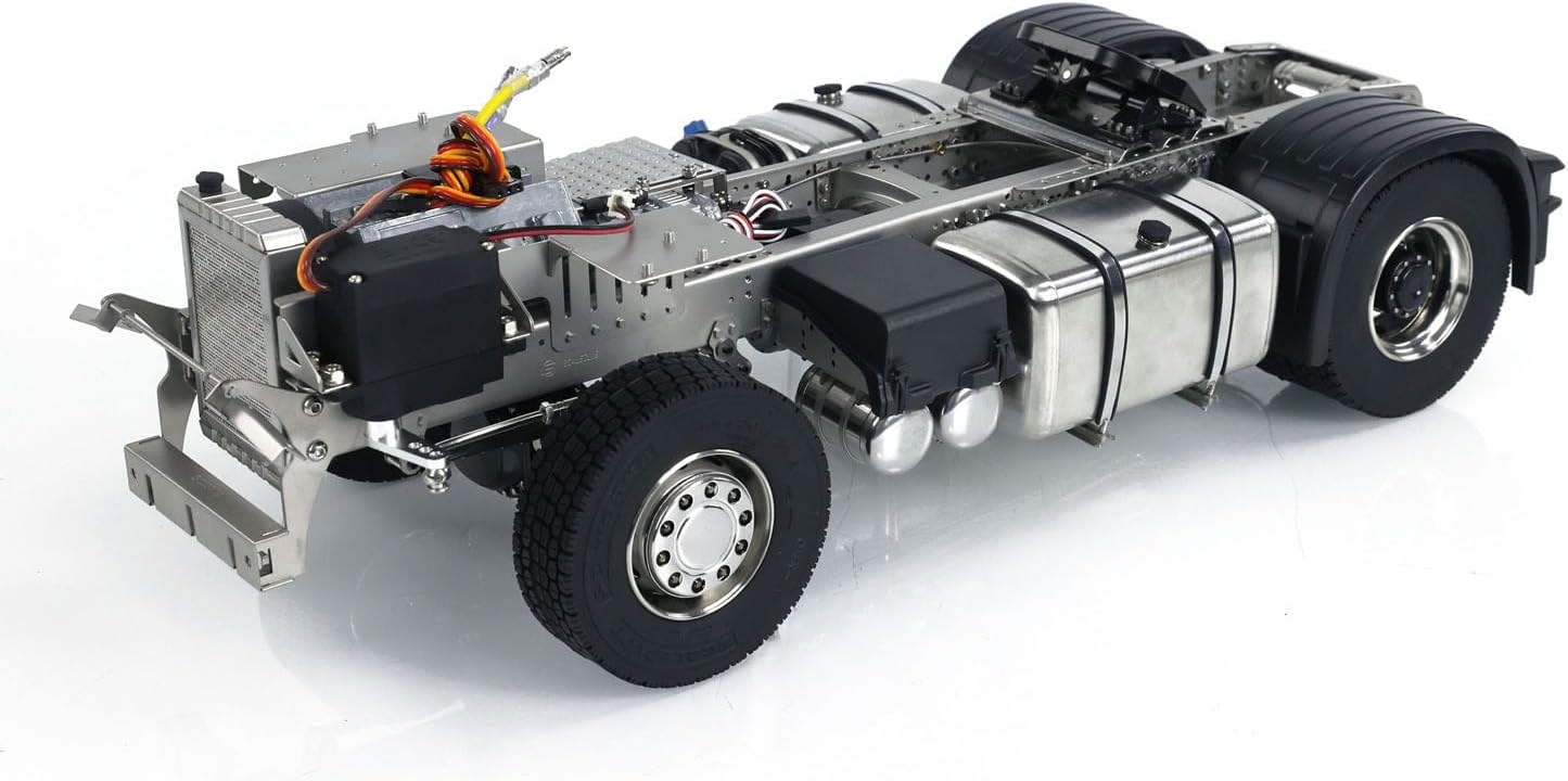 4X4 1/14 Metal Chassis for RC Tractor Truck R620 R730 Remote Control Car Model 3-Speed Transmission Differential Lock Axles