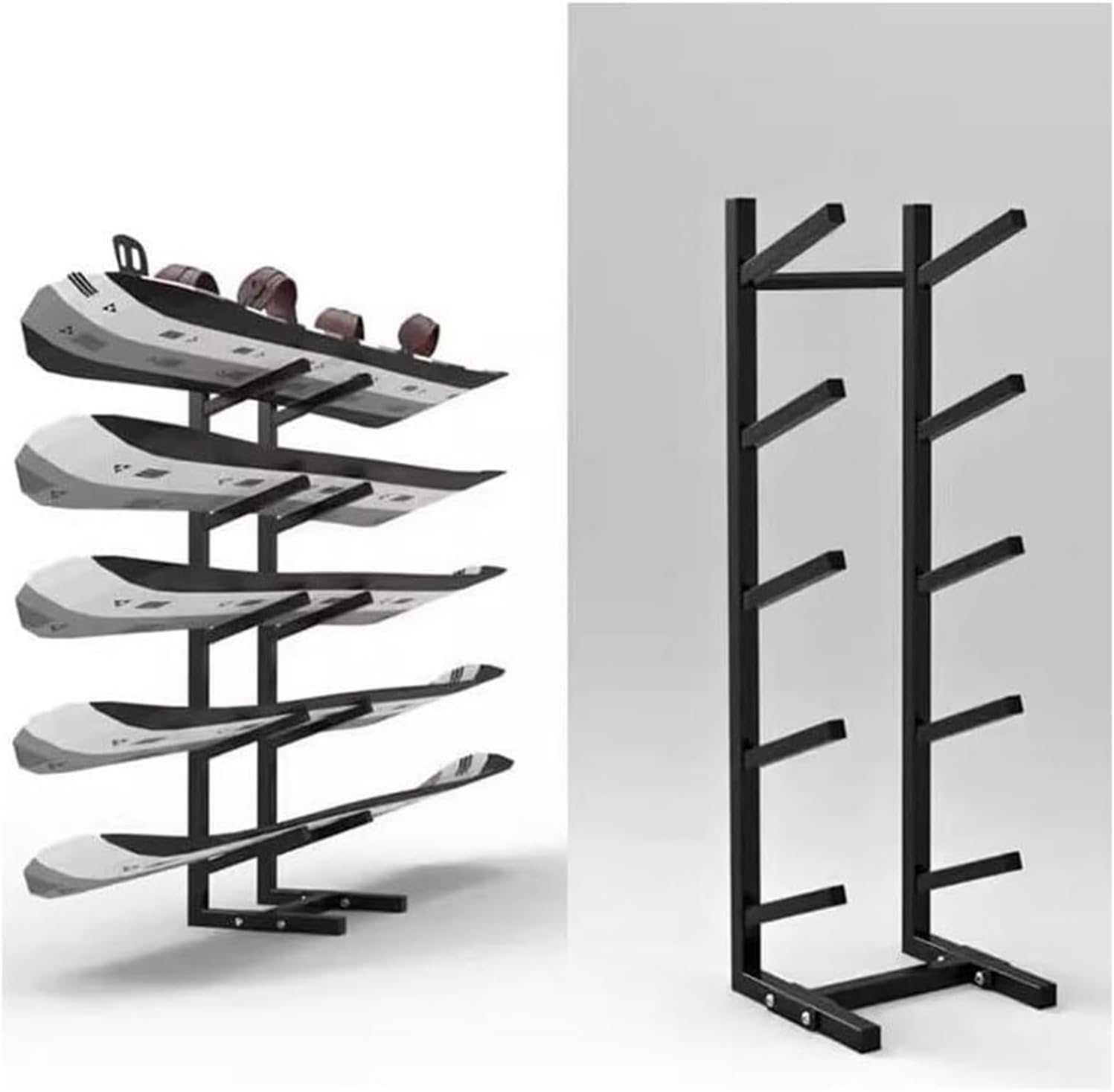 Floor-Standing Skateboard Rack - Multi-Functional Organizer for Skis, Skateboards & Scooters - Space-Saving Display Stand for Outdoor Gear Storage