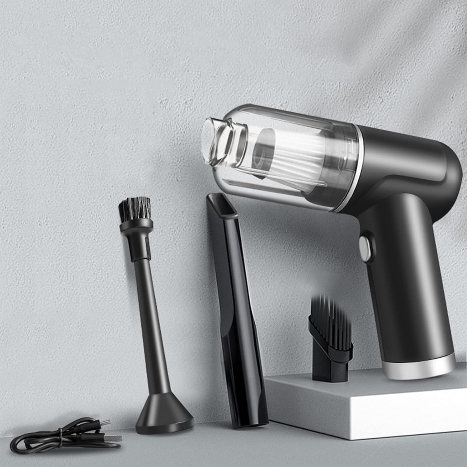 WAGNUS Handheld Cordless 6KPa Vacuum Cleaner Powerful Suction Power, HEPA Filtration and Easy Cle-ar Collection Bin,USB Charging Cable Included,for Cars/RVs/Trucks