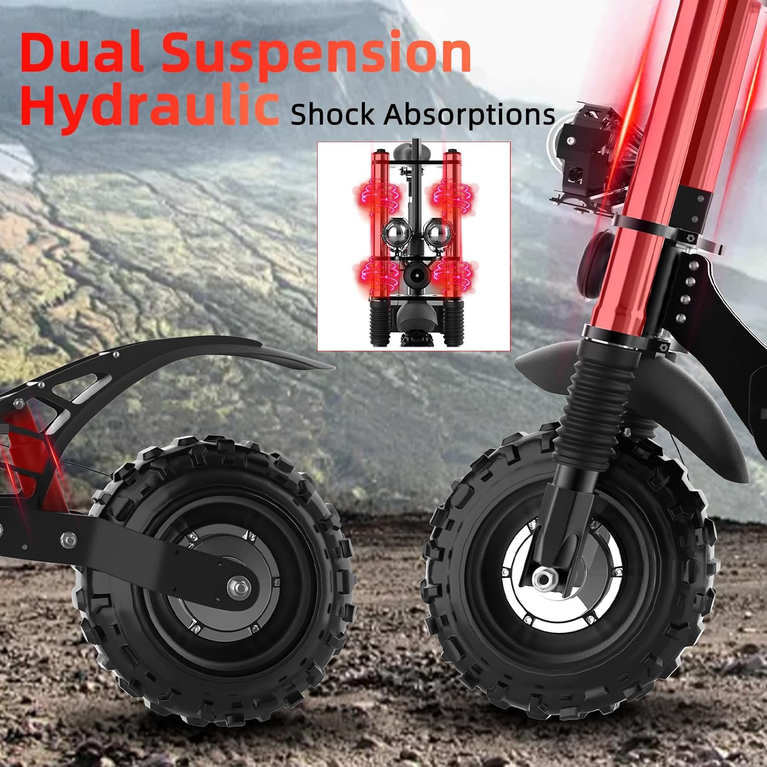 X60 Electric Scooter for Adults, 72V 6000W Dual Motor, 50 MPH Max Speed & 50 Miles Range, 11 Inch Off-Road Tire, Hydraulic Damper, 400 Lbs Max Load Heavy Duty Electric Scooter with Seat