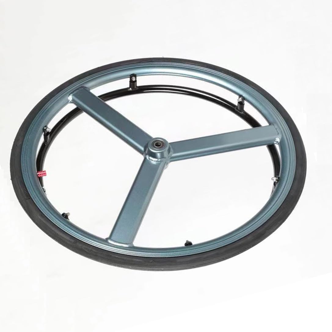 24×1 (25-540) Sports Wheelchair Rear Wheel Assembly for Outdoor Indoor,Quick-Release Pneumatic Tires w/Handrim and Aluminum Alloy Hub