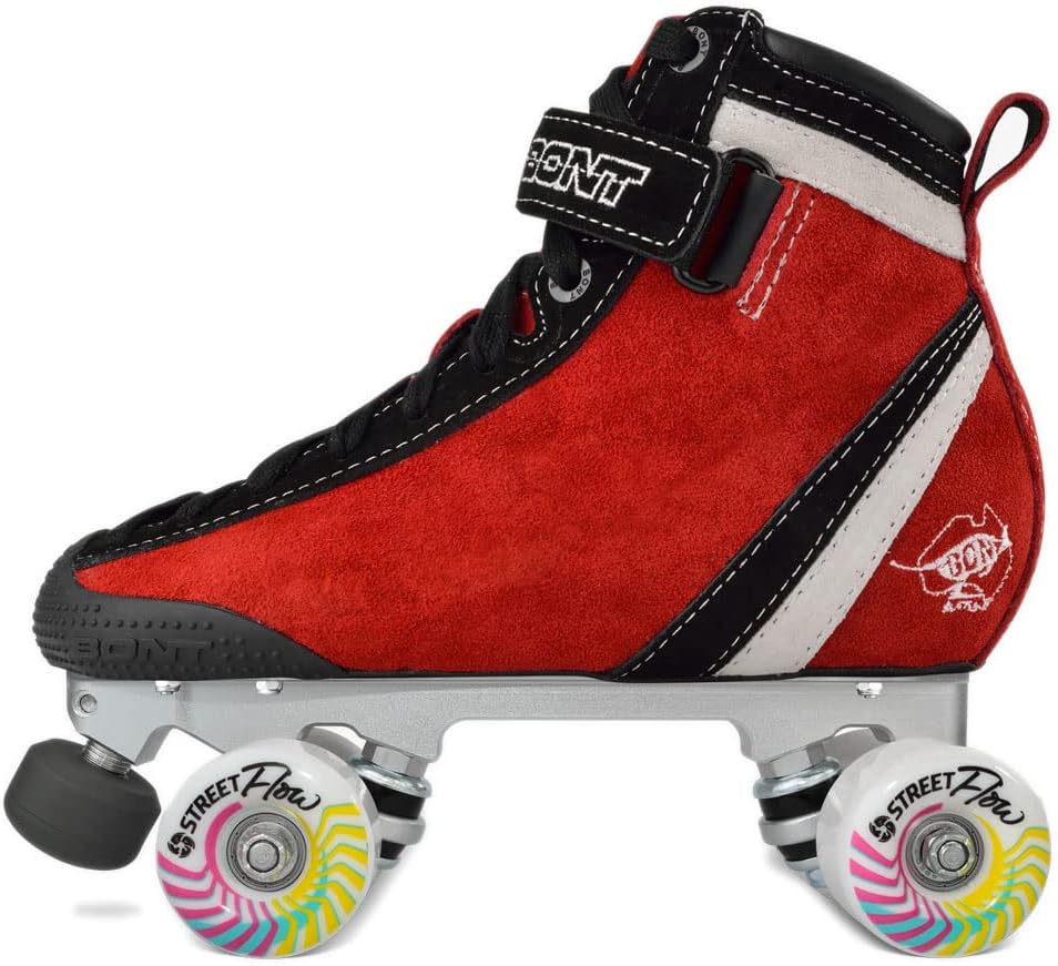 Bont Parkstar Siren Red Suede Professional Roller Skates for Park Ramps Bowls Street - Rollerskates for Outdoor and Indoor Skating