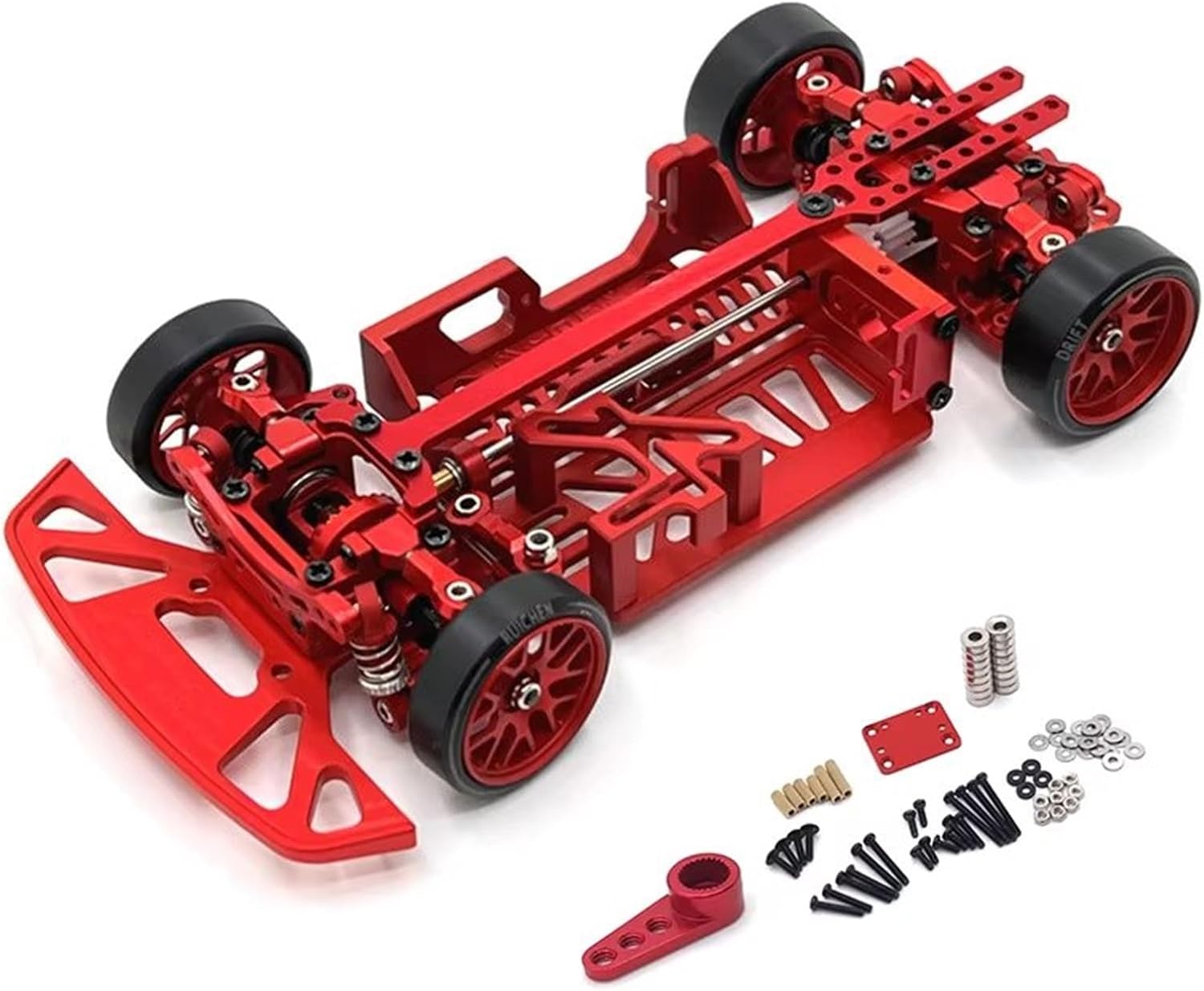 RC Models Spare Parts For WLtoys For KYOSHO For MINI-Q9 1/28 Metal Upgrade Multi Wheelbase Frame Remote Control Car Accessories(Red)