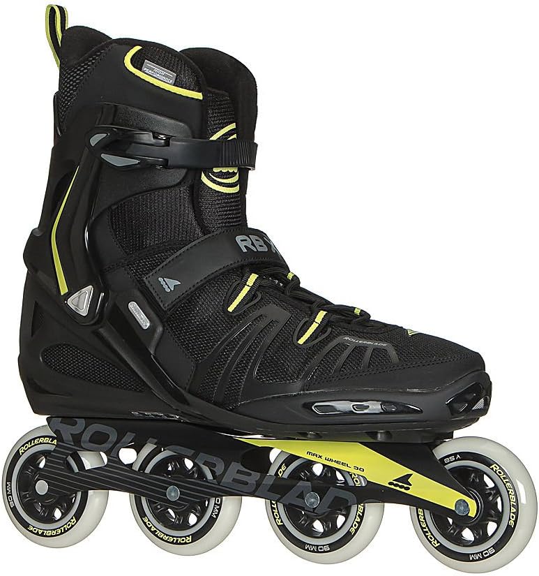 Rollerblade RB XL Men's Adult Fitness Inline Skate, Black and Lime, High Performance Inline Skates