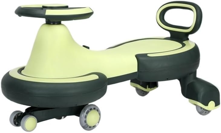 Wiggle Scooter Swing Car with LED Flashing Wheels Universal Wheel No Gears Or Pedals Ride-on Toy for Boys Girls(Green)