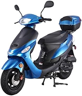 Upgraded 50cc Scooter for youth and adult Moped scooter withmatching trunk (BLACK)