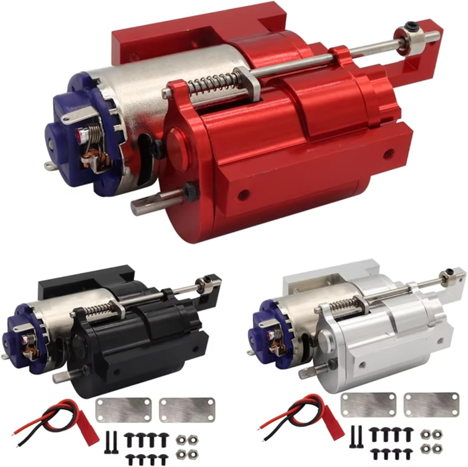 for WPL for B1 B14 B24 C14 C24 C24-1 C34 C44 C54 B16 B36 CB05s 1/16 All-Metal 2 Speed Transmission Gearbox RC Car Upgrades Parts RC Repair Parts(Silver and Servo)