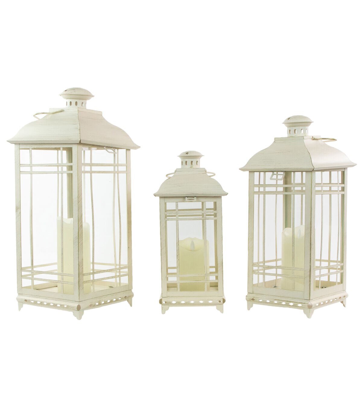 Northlight 19.5 Cream Candle Lanterns 3ct