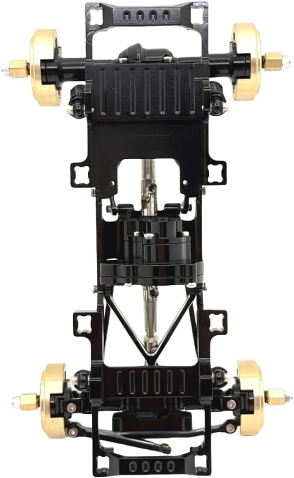 Dual Speed Gearbox Full Metal Frame Compatible with FMS 1/24 XQ Remote Control Car Upgrade Parts(Black)