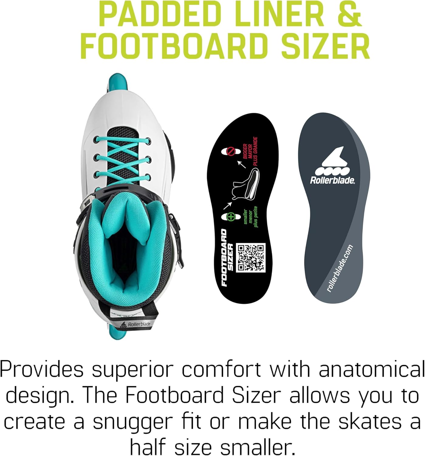 Rollerblade Lightning Women's Urban Inline Skate, White and Aqua