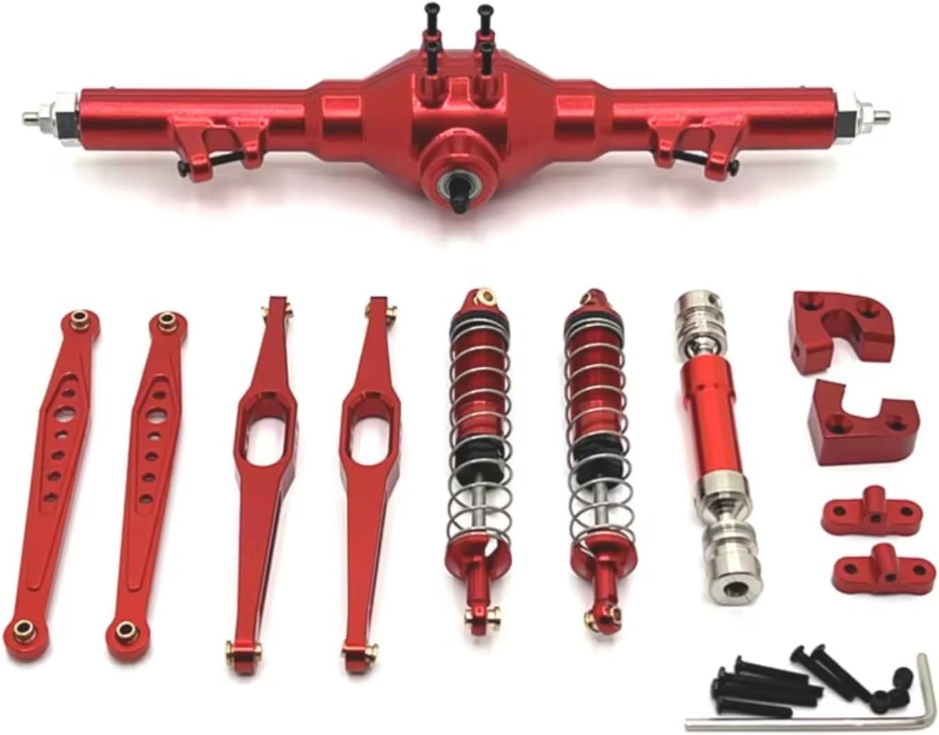 Rc Car Shock Absorber For WLtoys 124006 12423 12427 12428 12429 1/12 Metal Shock Absorber Kit RC Car Tracked Vehicle Parts And Accessories Upgrade Replacement Use(Red)